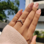 Crown Wedding Band With Round Diamond