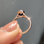 Round Cut Black Moissanite Ring With Solitaire Style