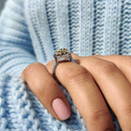 Double Hidden Halo Oval Cut Moissanite Ring