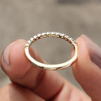 Round Cut Half Eternity Band With French Pave Style