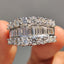 Baguette and Round Wedding Band With Pave Style