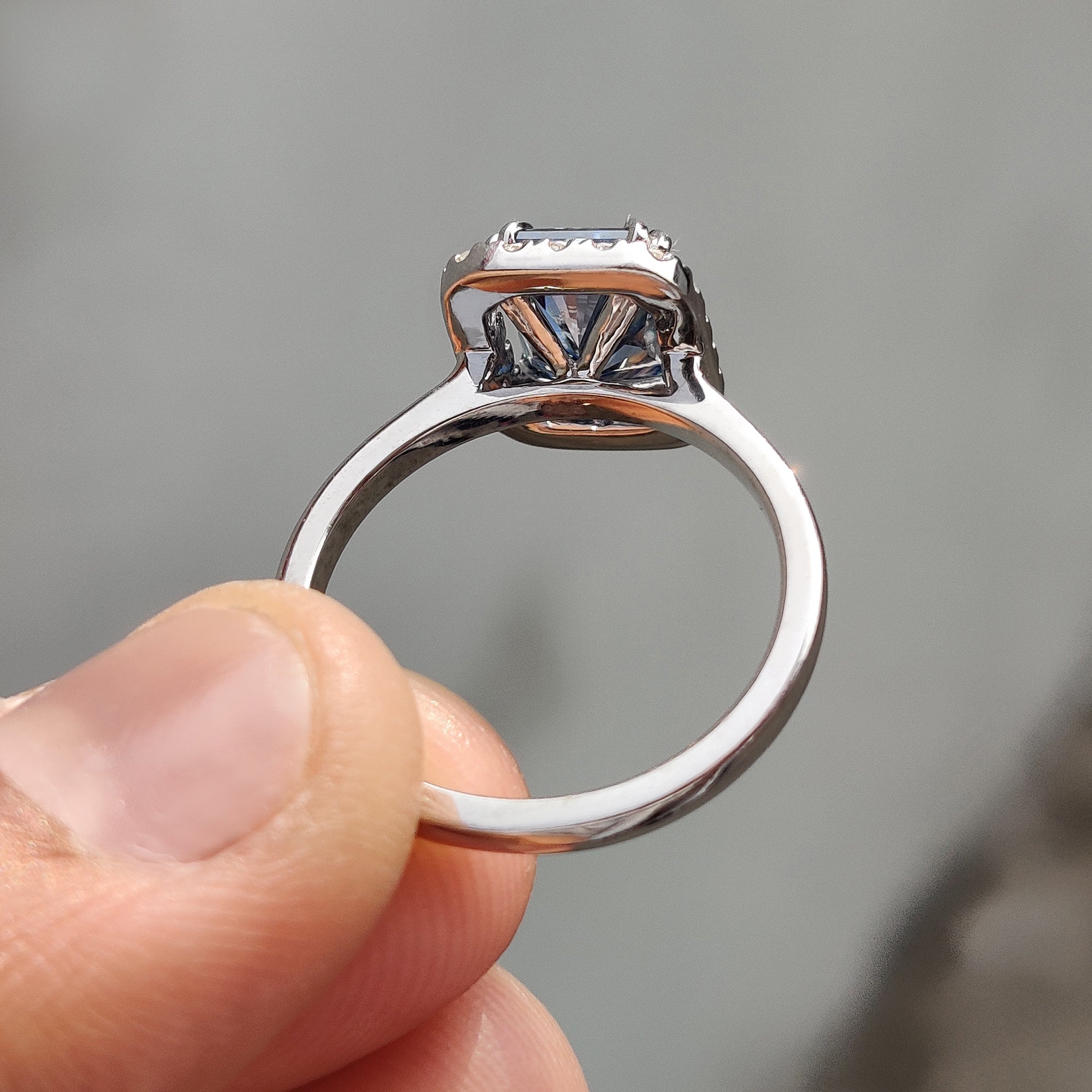 Halo Setting Radiant Cut Engagement Ring
