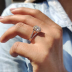Cushion Cut Diamond Ring In Halo Setting