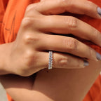 Round Moissanite Full Eternity Band