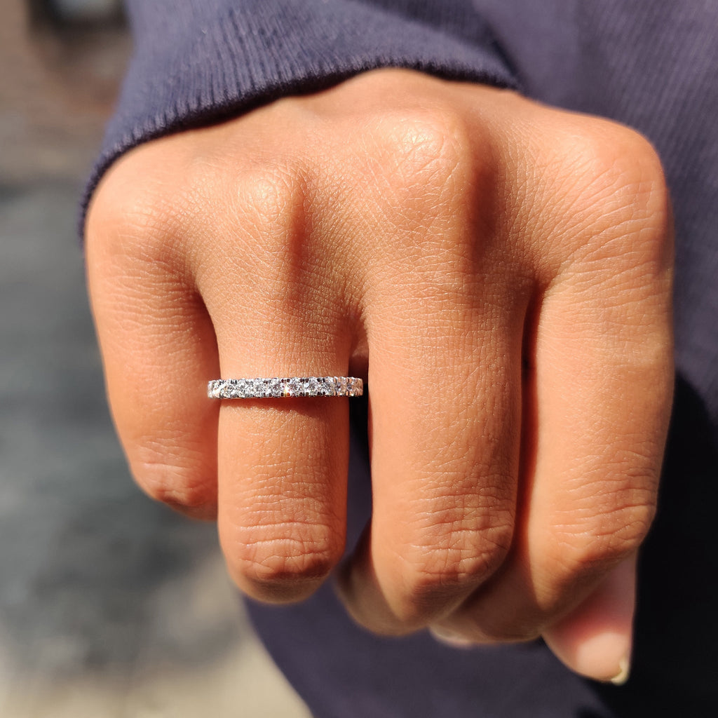 Half Eternity Round Moissanite Wedding Band
