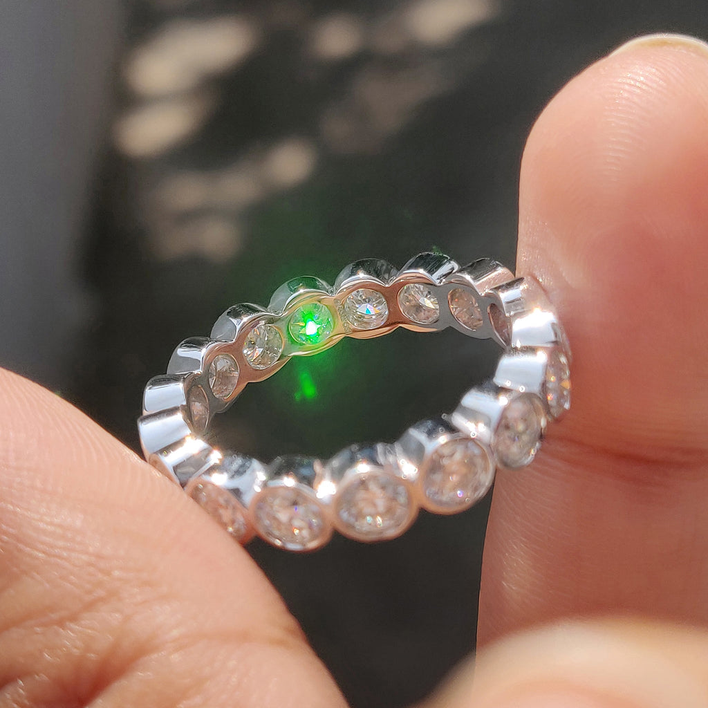 Eternity Wedding Band With Bezel Setting