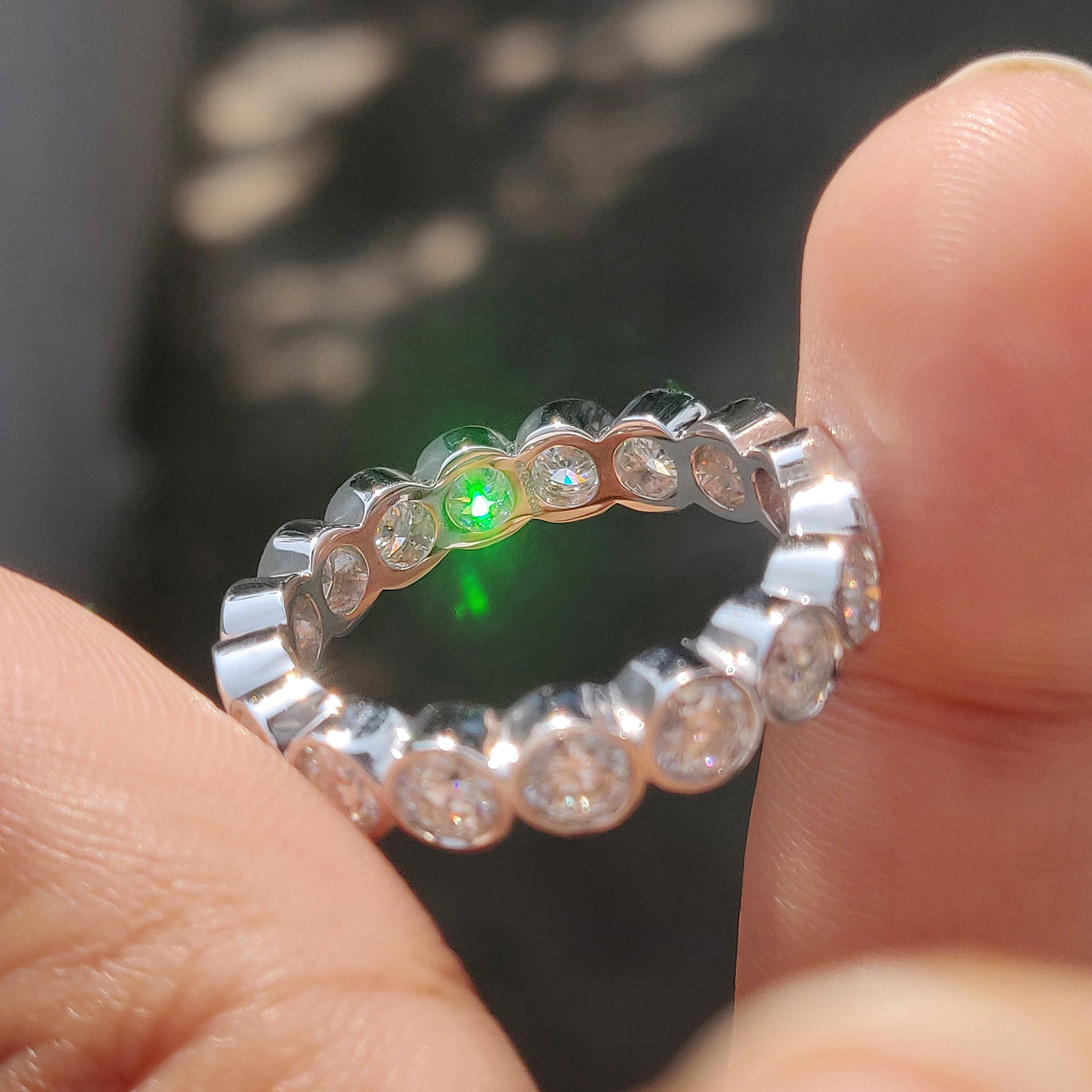 Eternity Wedding Band With Bezel Setting