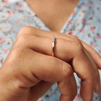 Round Moissanite Semi Eternity Band