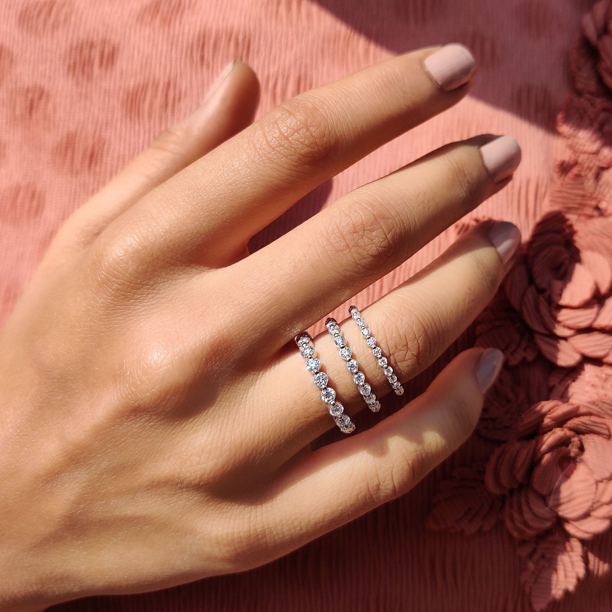 Round Cut Wedding Band With Full Eternity Style