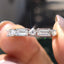 Baguette And Round Cut Wedding Ring Featuring Milgrain Setting