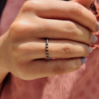 Full Eternity Black Stone Wedding Band