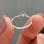 Round Cut Diamond Simple Yellow Gold Wedding Band