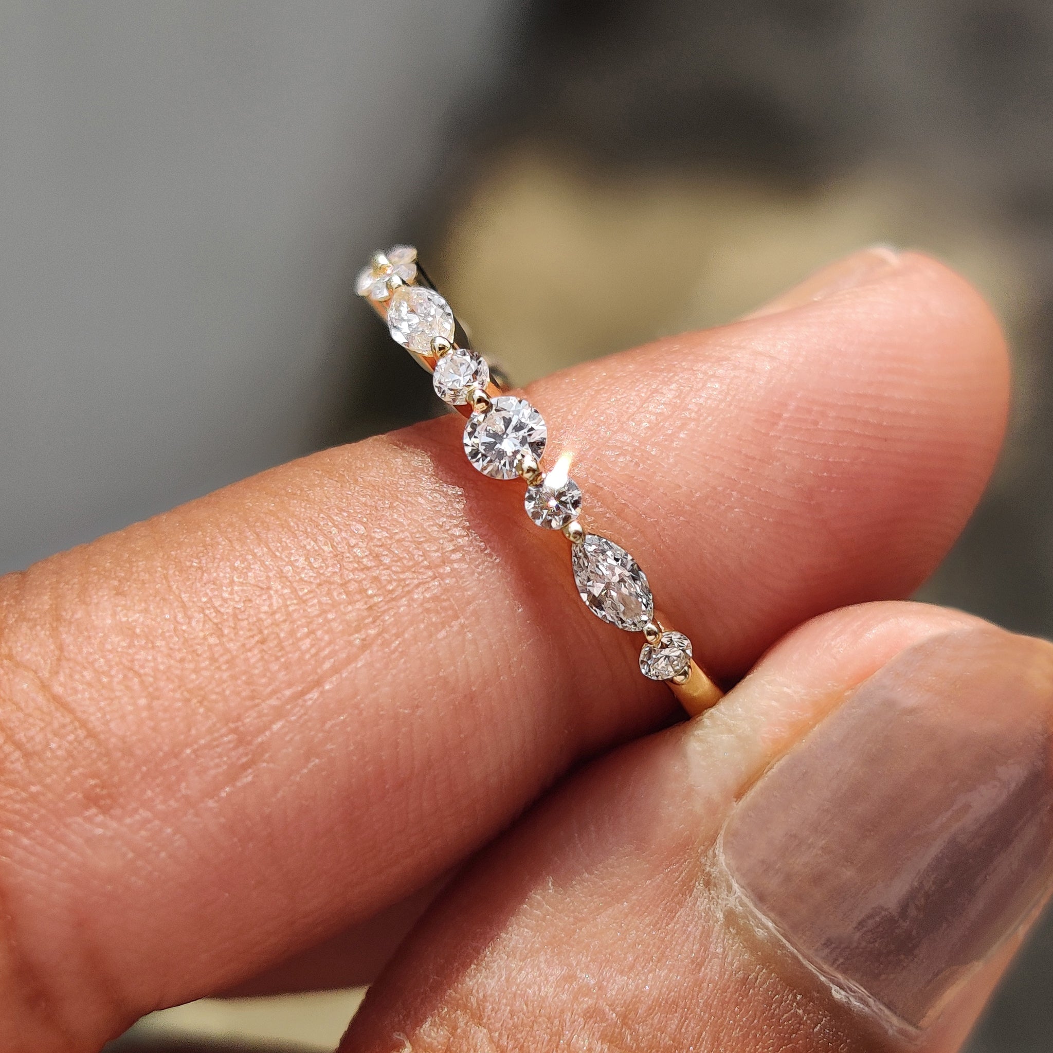 Marquise Wedding Band Set – Shared Prong Setting