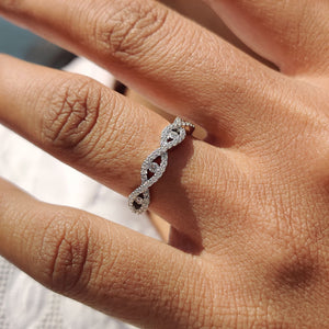 Evil Eye Infinity Wedding Band In White Gold