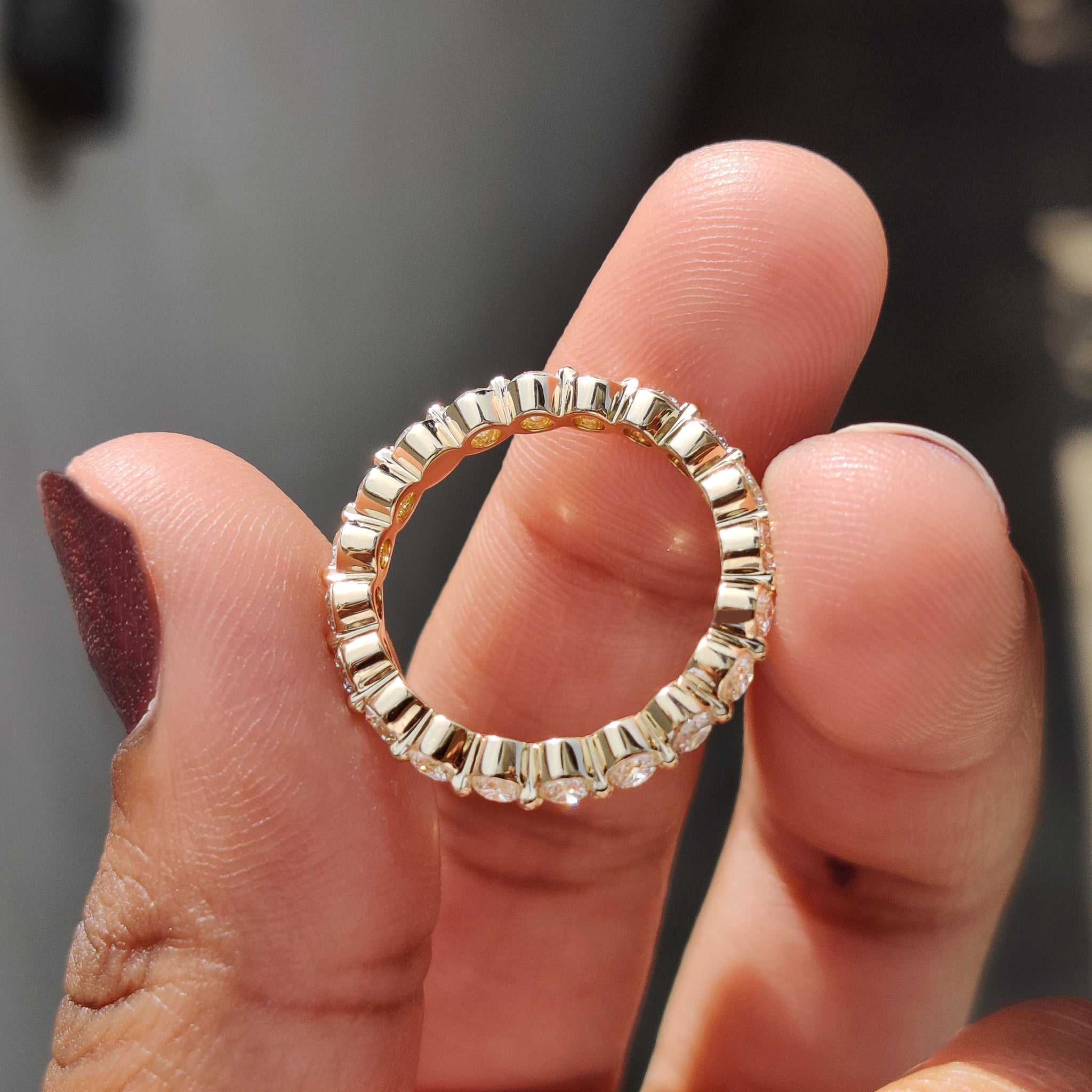 Shared Prong Rose Gold Eternity Band