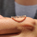Round Cut Diamond Eternity Rose Gold Wedding Band