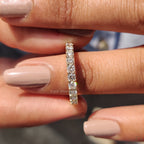 Round Cut Eternity Yellow Gold Wedding Band