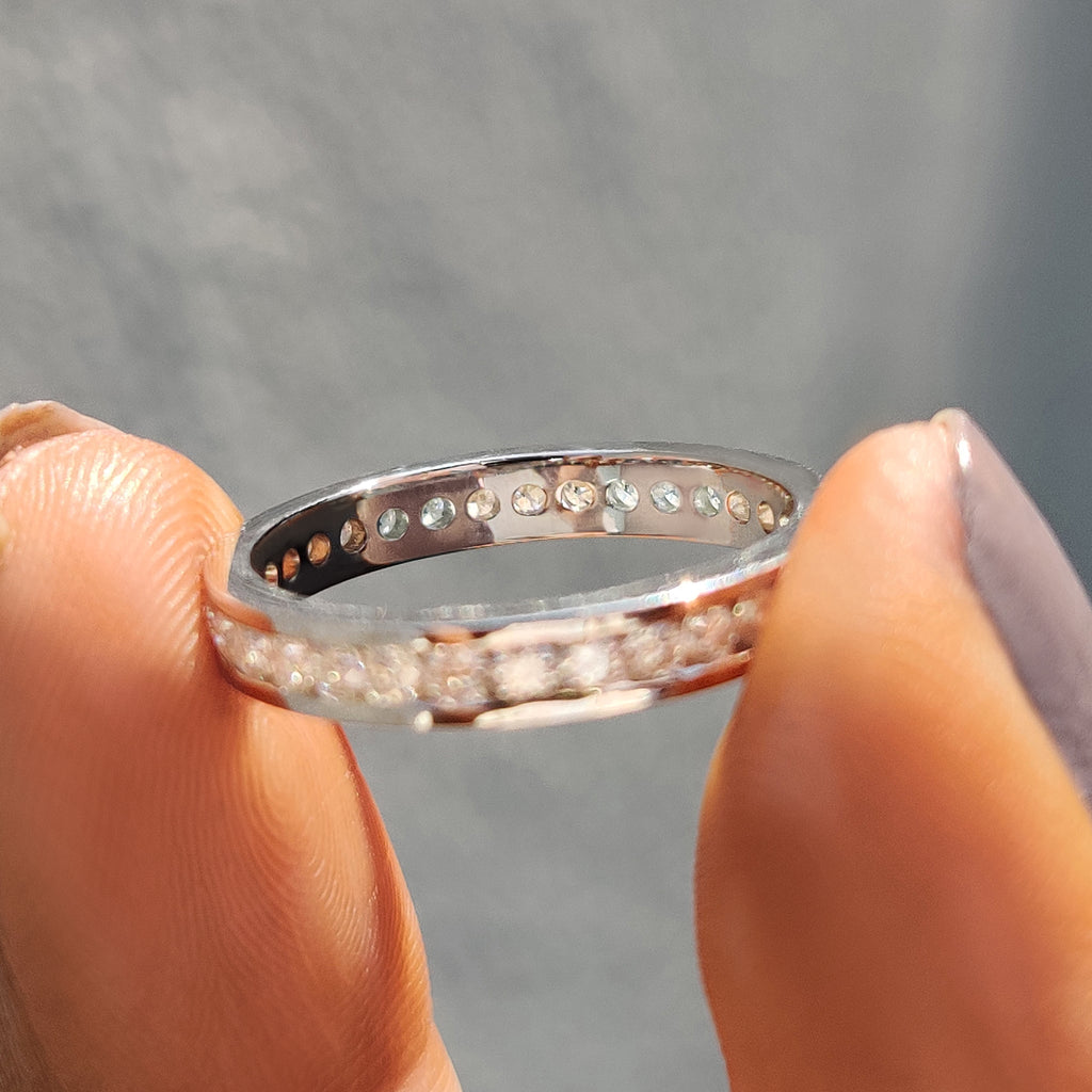Round Moissanite Channel Set Wedding Band