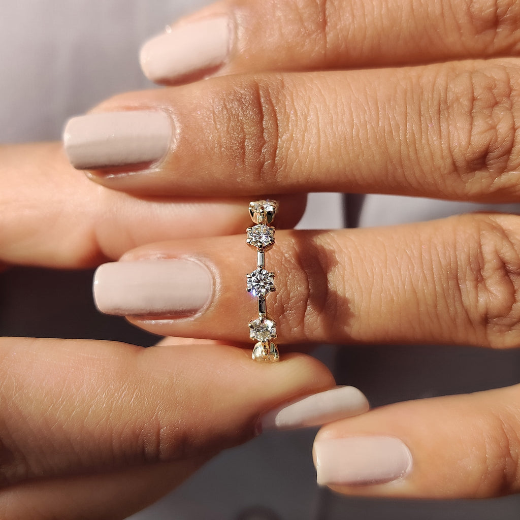 Round Cut Yellow Gold Wedding Band