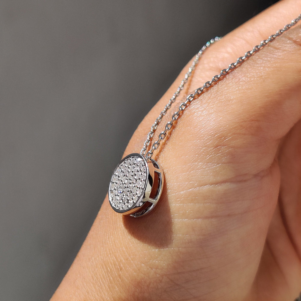 Lab Grown Round Diamond Cluster Pendant