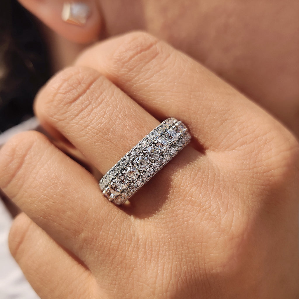 Old European Cut Multi Row Anniversary Band