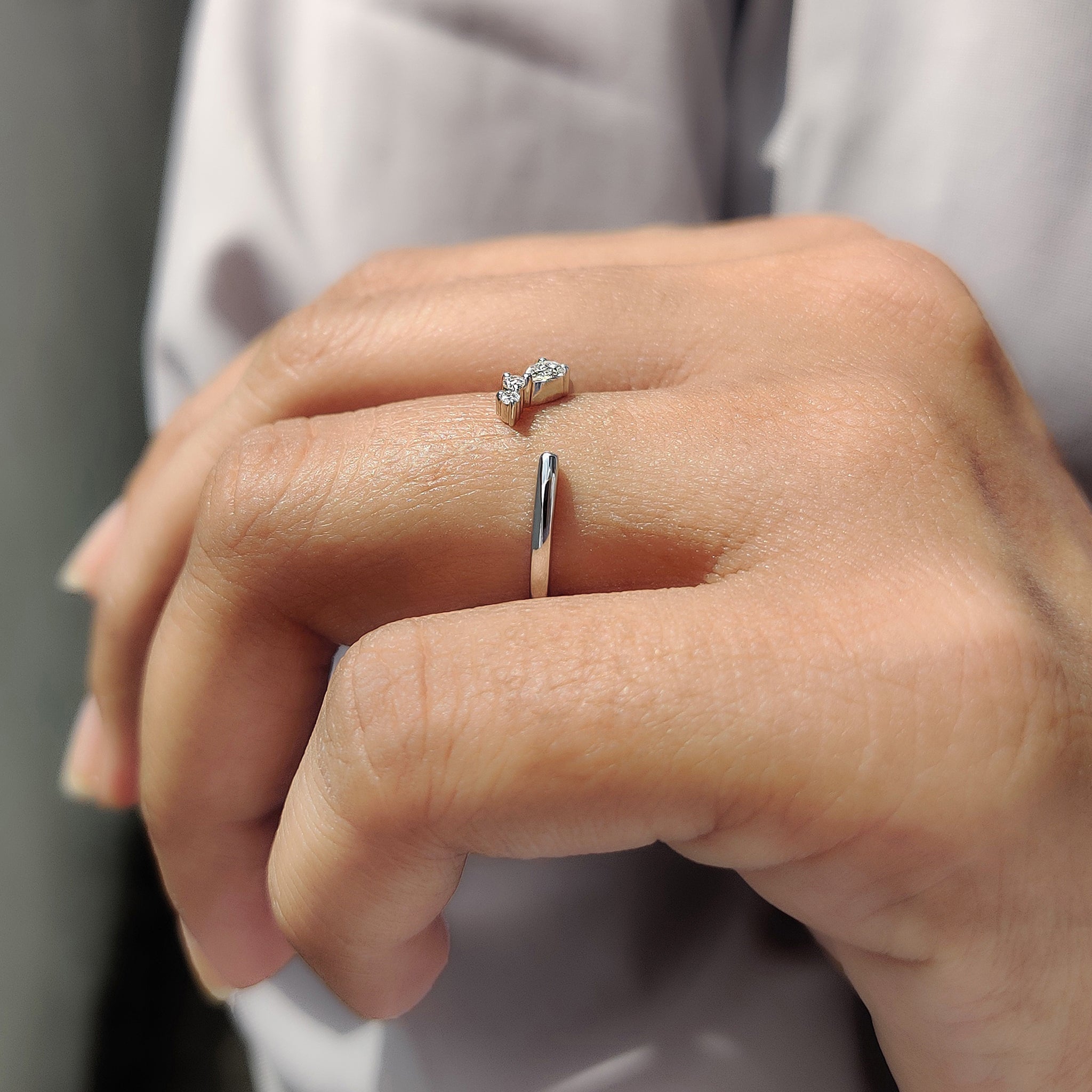 3 Stone Wedding Band In Pear And Round Cut