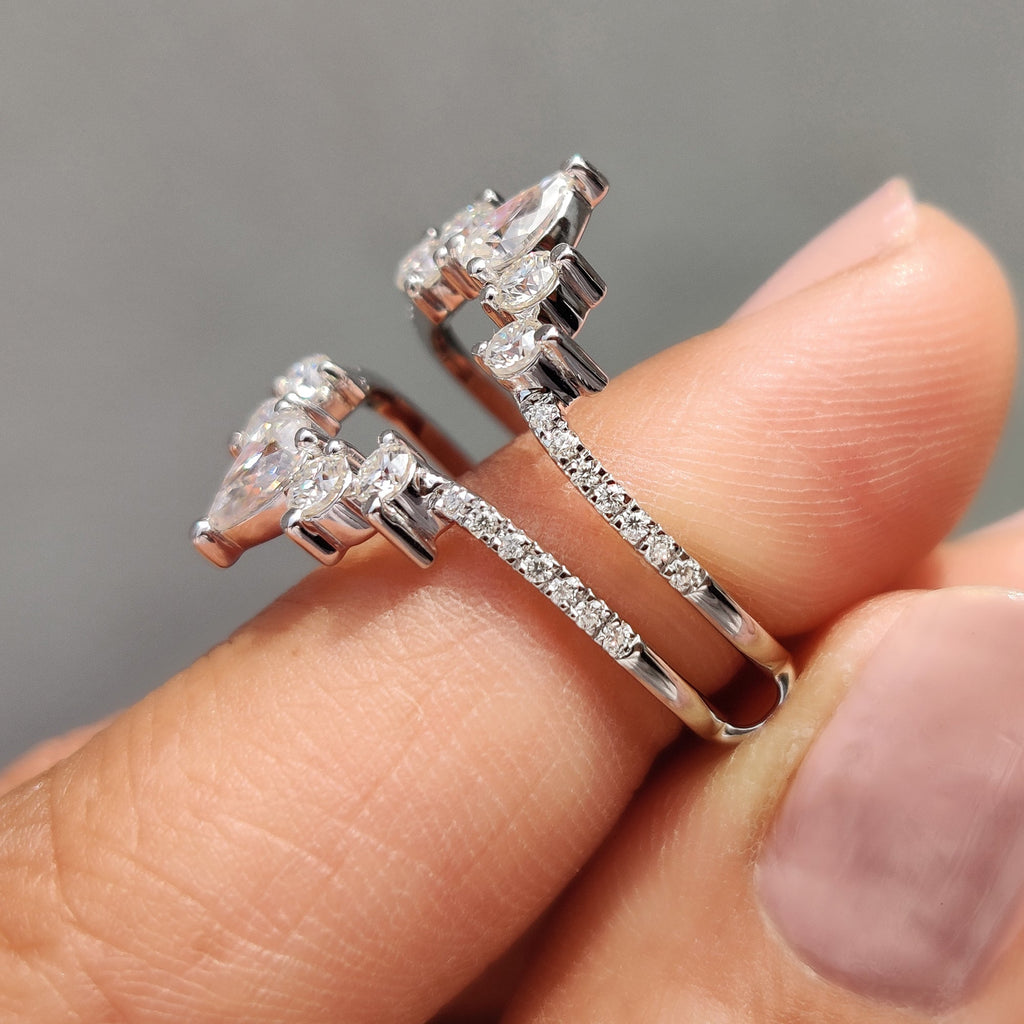Wrap Guard Pear Cut Wedding Band
