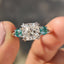 Cushion Cut Moissanite Ring Three Stone Ring