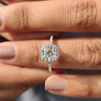 Cushion Cut Engagement Ring With Cathedral Setting