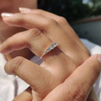 Half Eternity Oval Cut Wedding Band