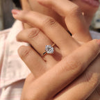 Oval Cut Engagement Ring With Hidden Blue Stone