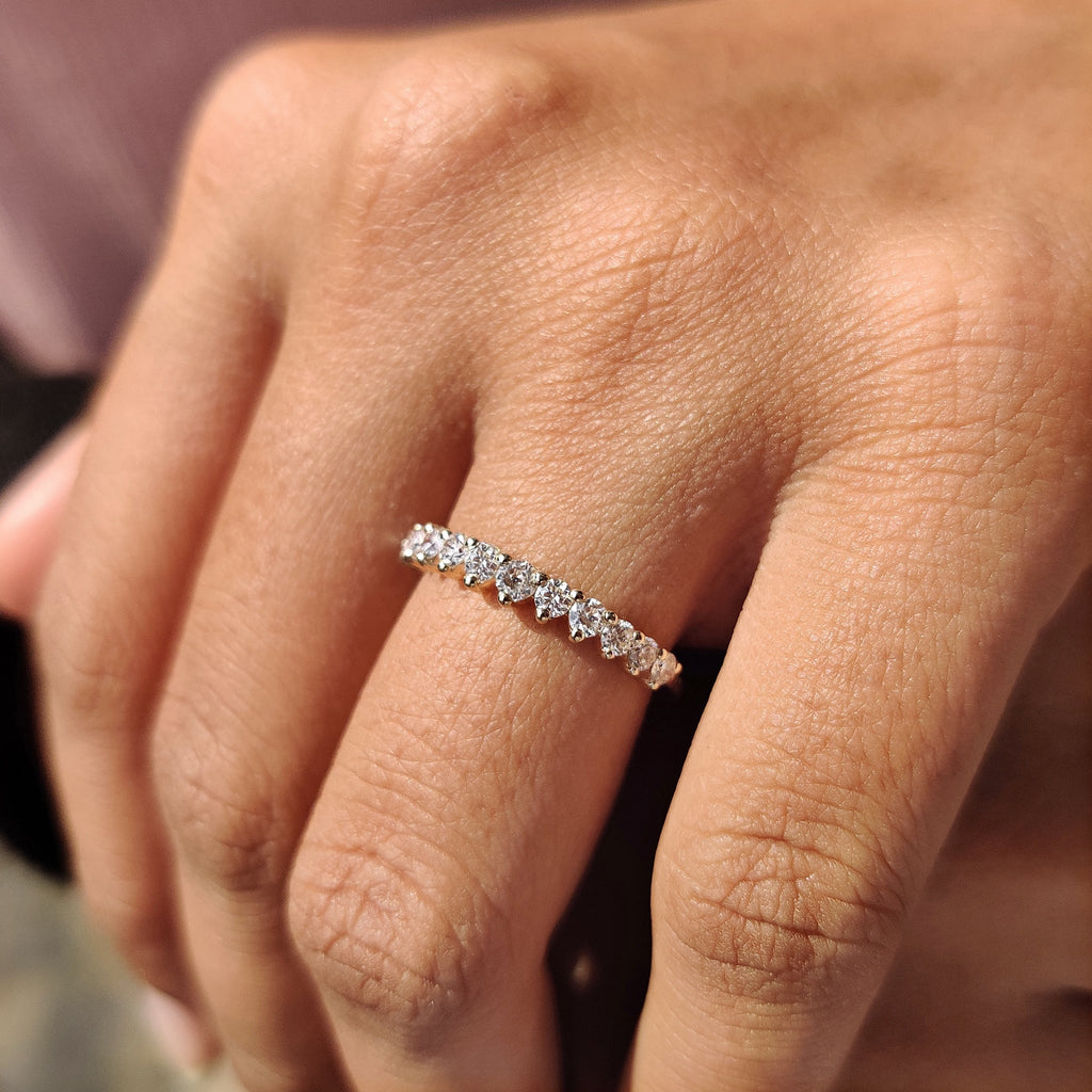 Yellow Gold Round Cut Eternity Band