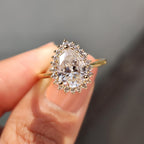 Pear Cut Engagement Ring With Halo Setting