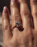 2.80 CT Oval Moissanite Hidden Halo Pave Setting Engagement Ring