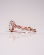2.80 CT Oval Moissanite Hidden Halo Pave Setting Engagement Ring