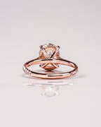 2.80 CT Oval Moissanite Hidden Halo Pave Setting Engagement Ring