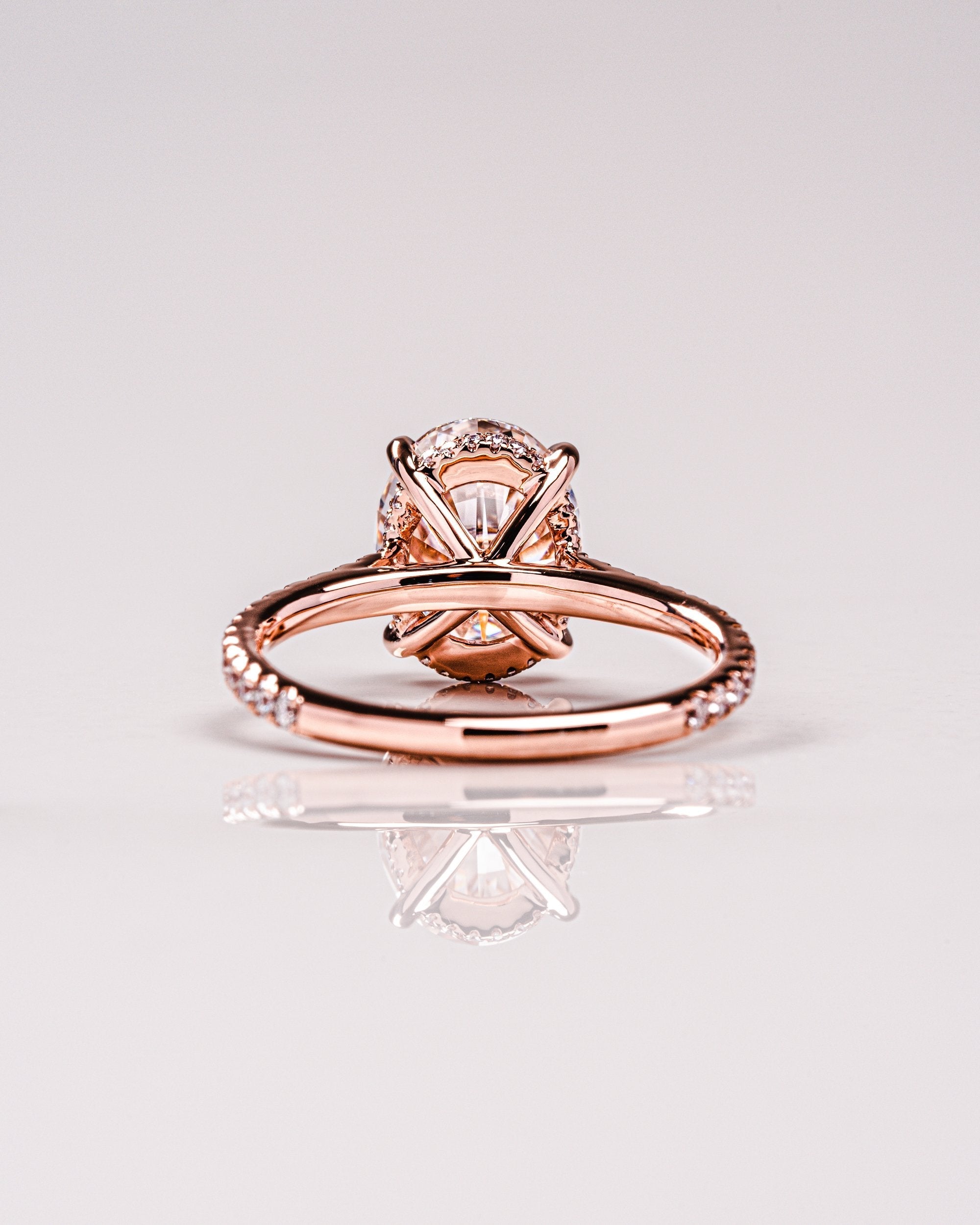 2.80 CT Oval Moissanite Hidden Halo Pave Setting Engagement Ring