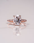 2.80 CT Oval Moissanite Hidden Halo Pave Setting Engagement Ring