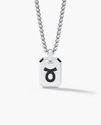 TAURUS MINI ZODIAC Dog Tag Gold Pendant with 0.25ct Black Diamonds