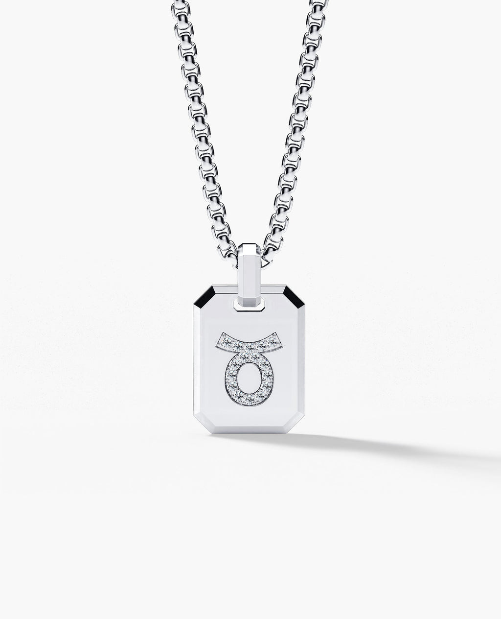 TAURUS MINI ZODIAC Dog Tag Gold Pendant with 0.25ct Diamonds