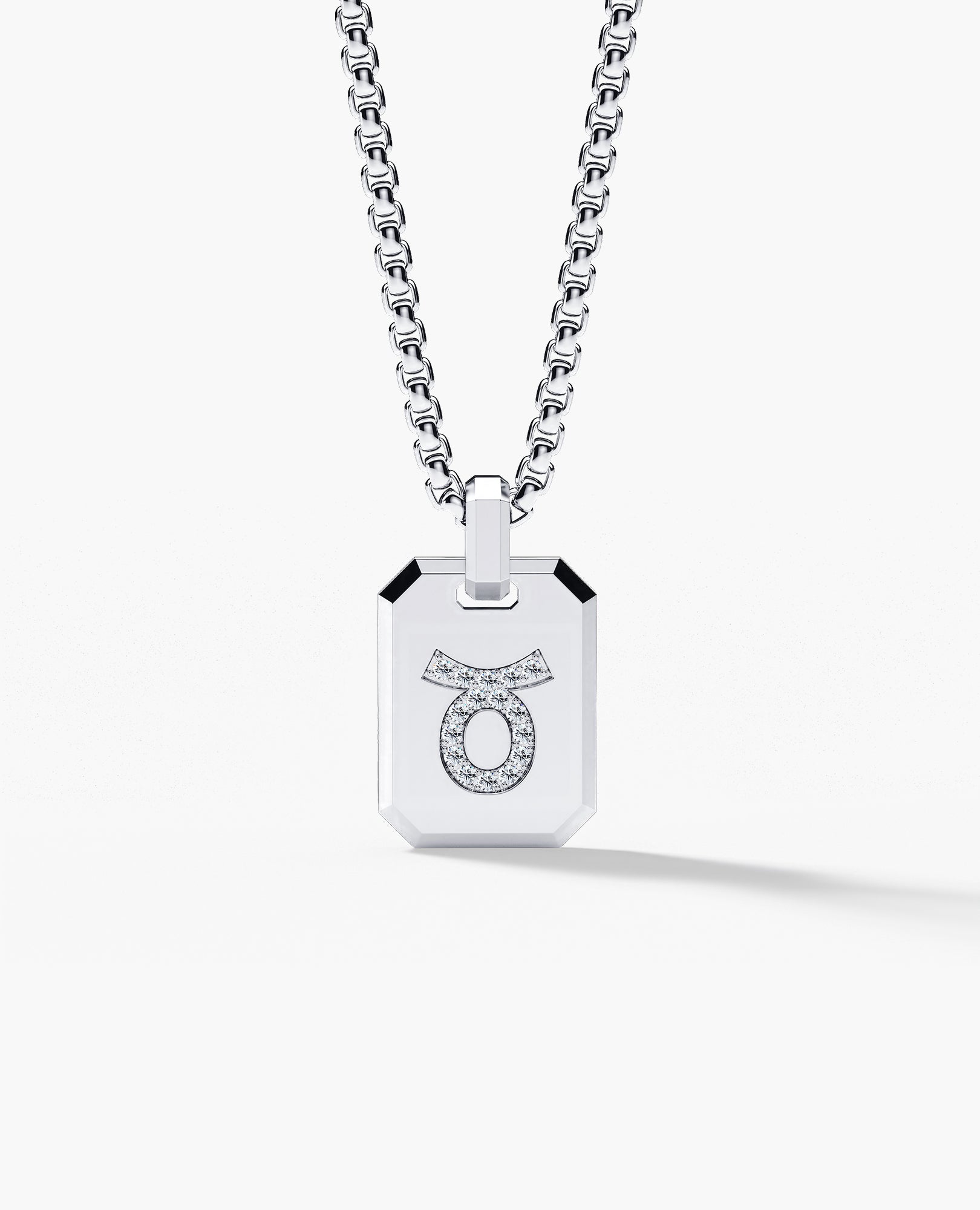TAURUS MINI ZODIAC Dog Tag Gold Pendant with 0.25ct Diamonds