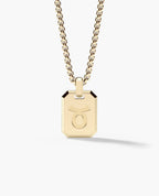 TAURUS MINI ZODIAC Dog Tag Gold Pendant