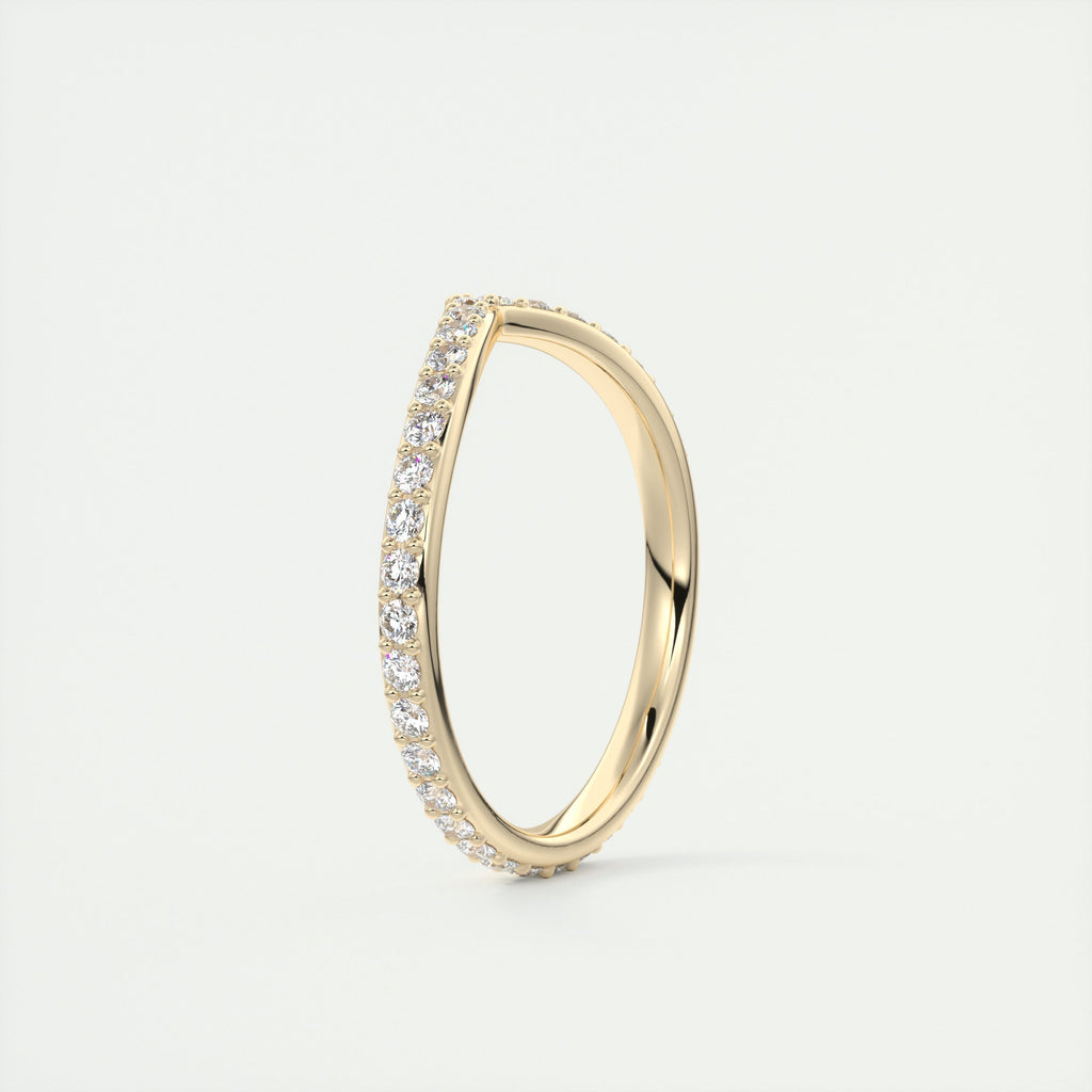 0.80CT Round Curved Full Eternity Unique Wedding Band