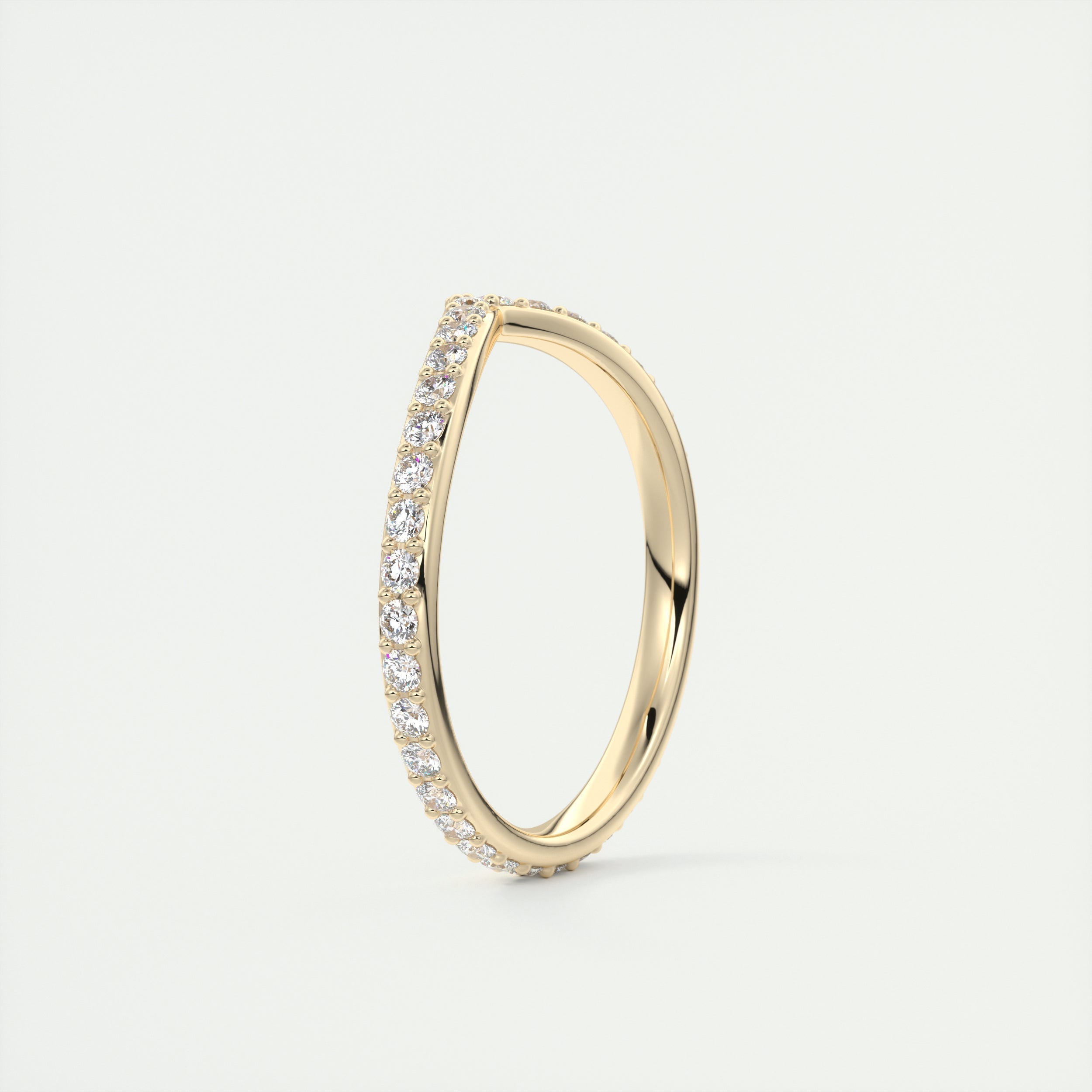 0.80CT Round Curved Full Eternity Unique Wedding Band