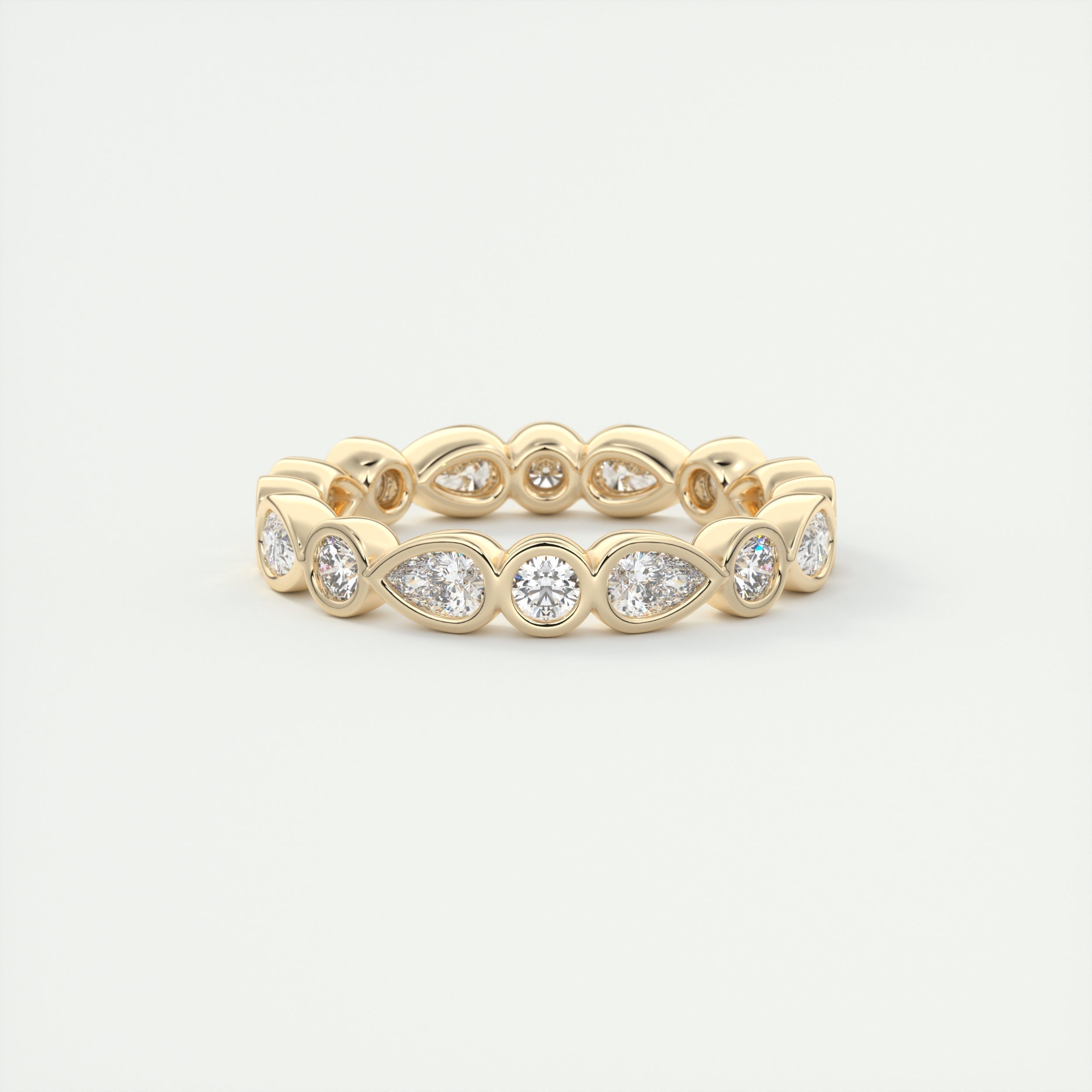 1.50CT Pear & Round Cut Moissanite Full Eternity Unique Wedding Band