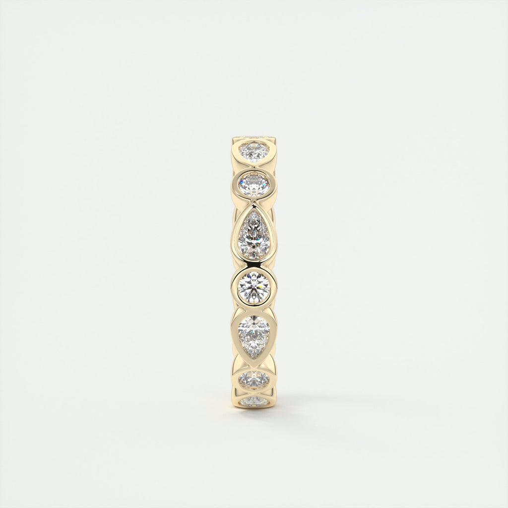 1.50CT Pear & Round Cut Moissanite Full Eternity Unique Wedding Band