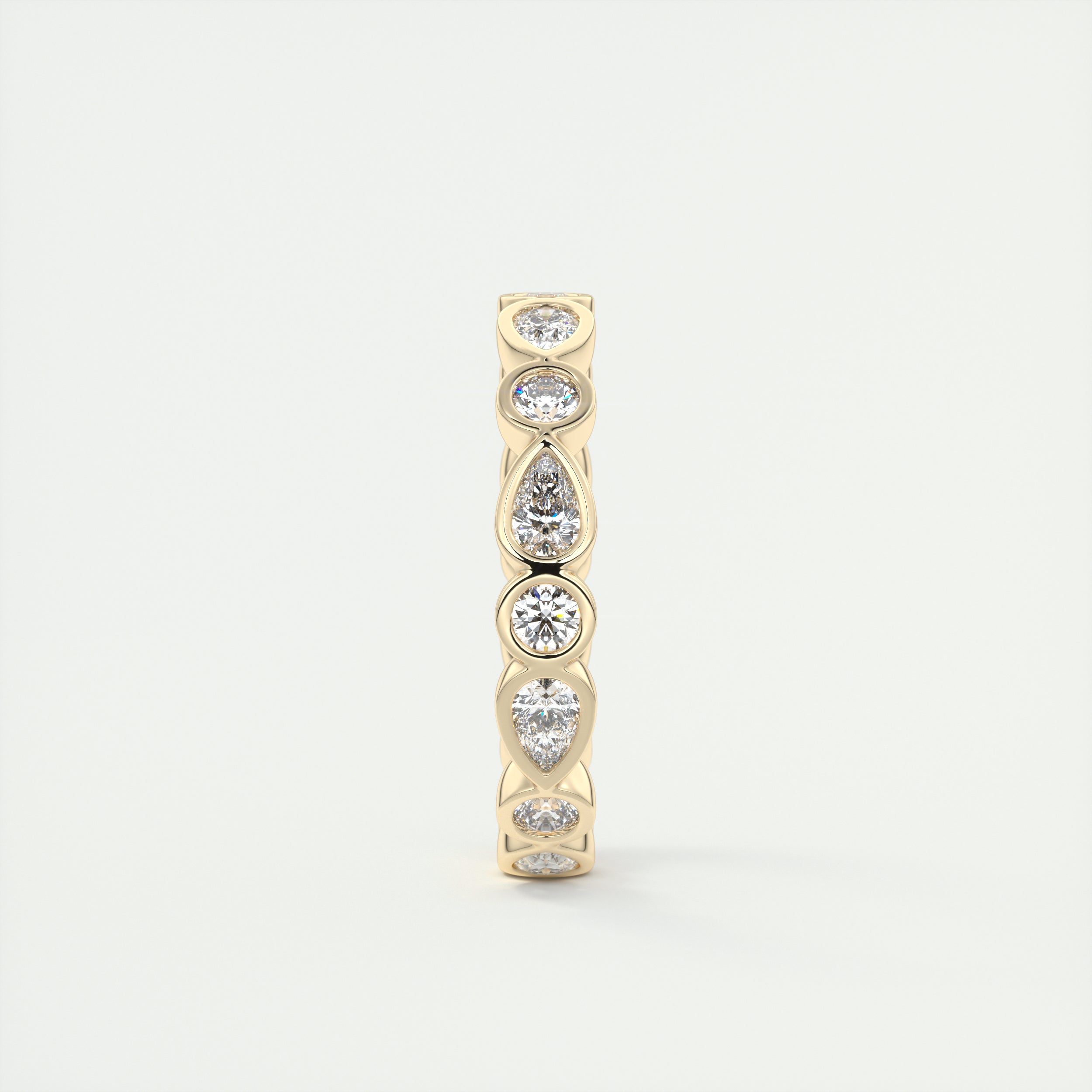 1.50CT Pear & Round Cut Moissanite Full Eternity Unique Wedding Band