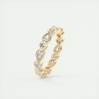 1.50CT Pear & Round Cut Moissanite Full Eternity Unique Wedding Band