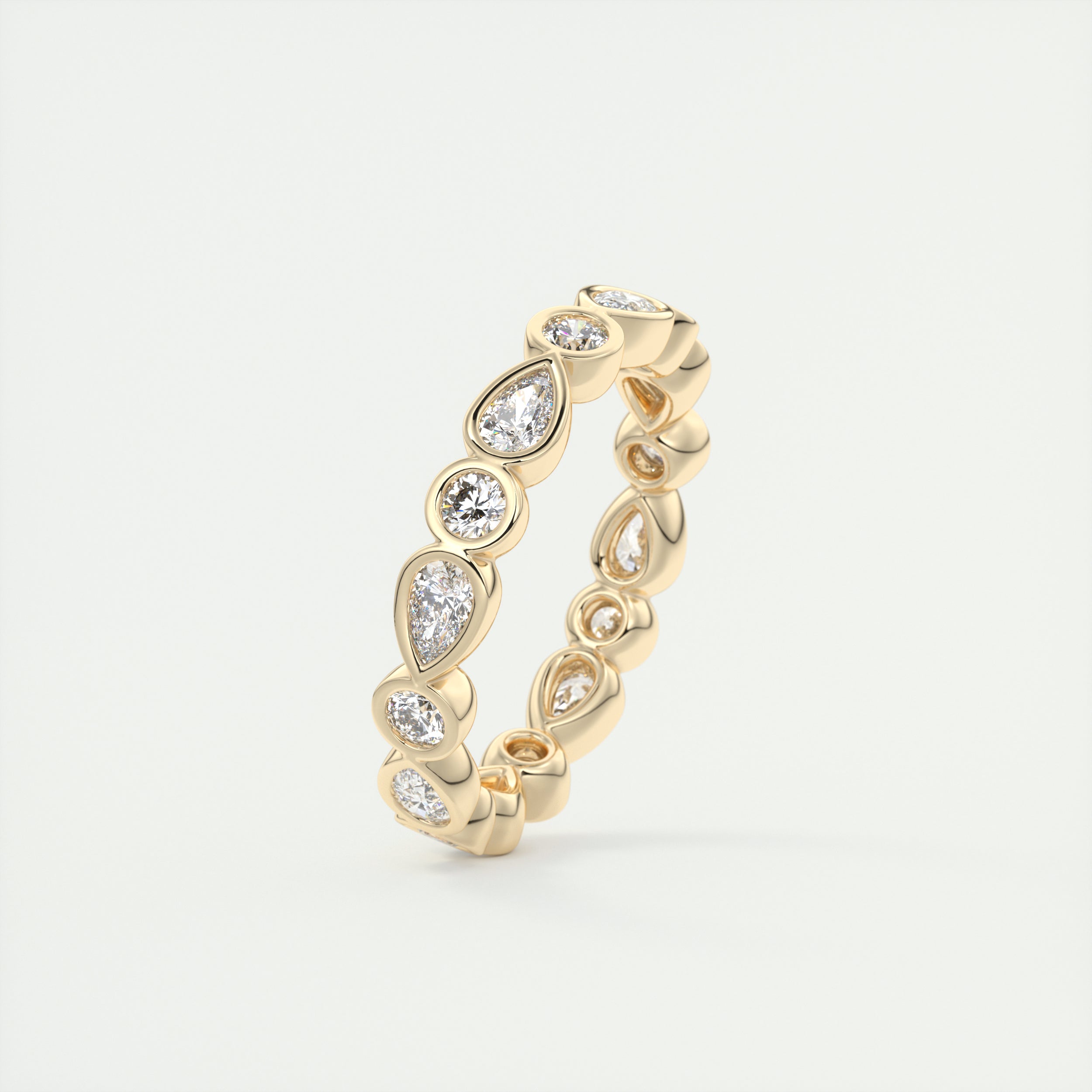 1.50CT Pear & Round Cut Moissanite Full Eternity Unique Wedding Band