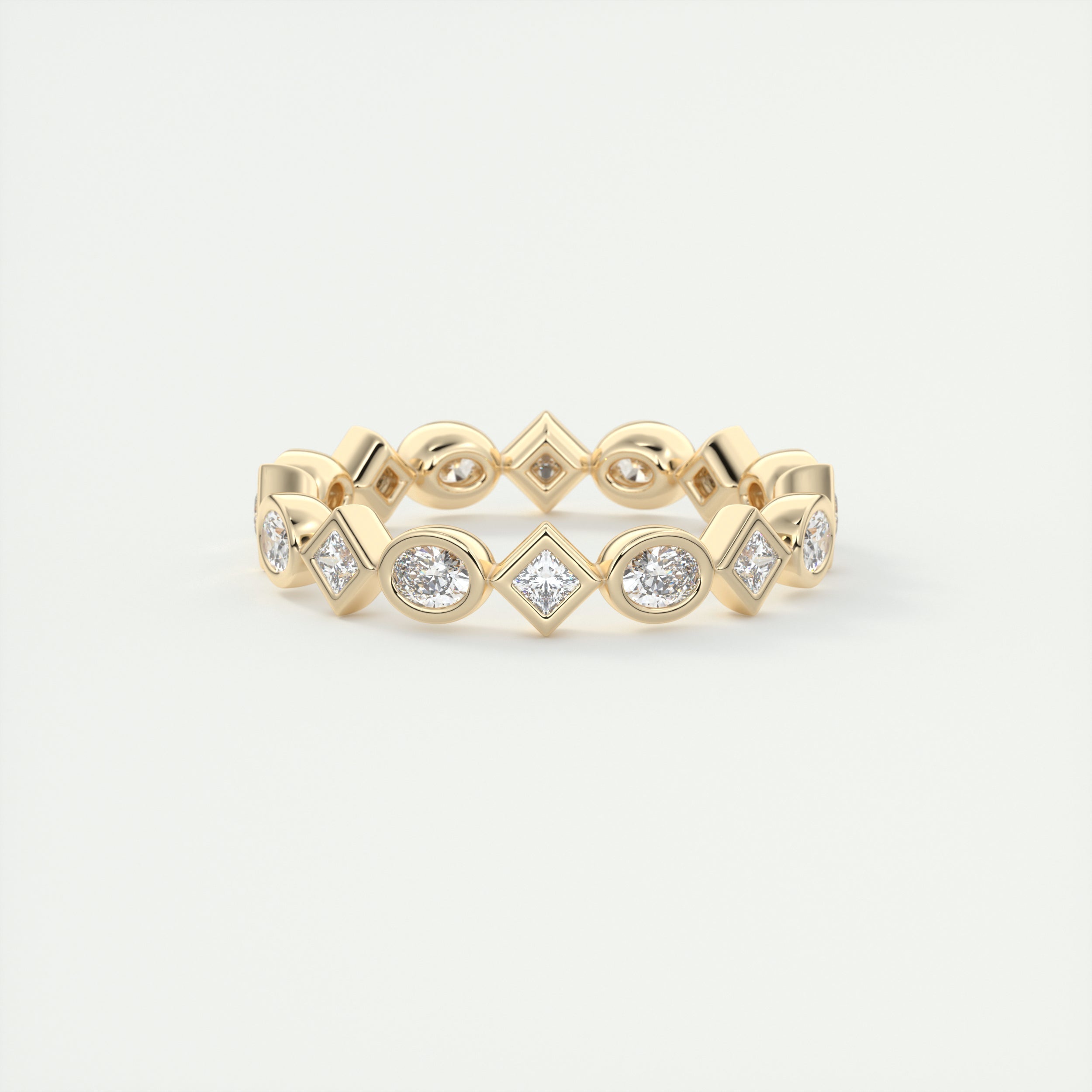 1.30CT Oval & Princess Moissanite Bezel Full Eternity Wedding Band Main image